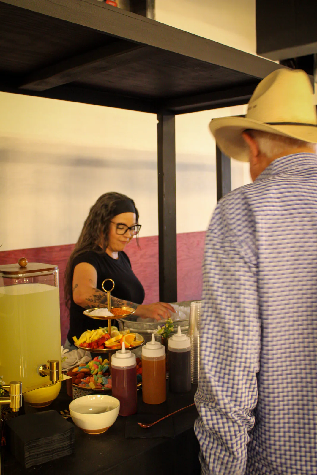 Drinks and garnishes arranged for Brand the Bar guests